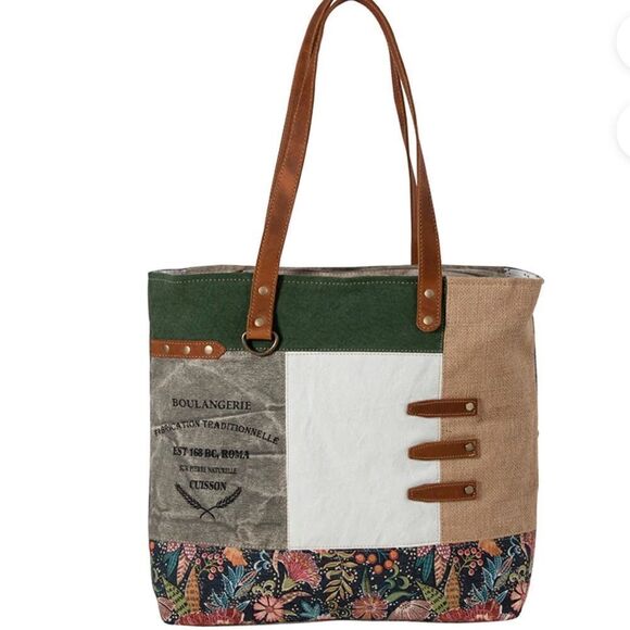 Myra Boulangerie Floral Trim Tote - Picture 5 of 8